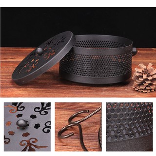 Hộp đốt nhang muỗi CỔ ĐIỂN, khay đựng hương muỗi chuyên dụng KIM LOẠI an toàn chống cháy siêu tiện dụng