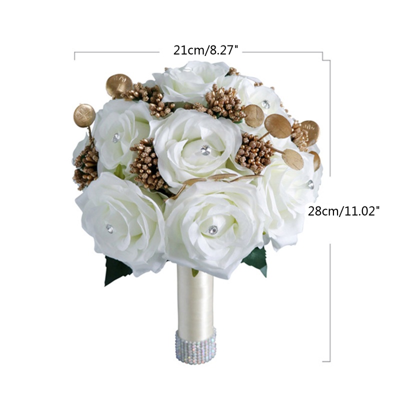 Bó Hoa Hồng Trắng Lãng Mạn Dùng Làm Đạo Cụ Chụp Ảnh Cưới