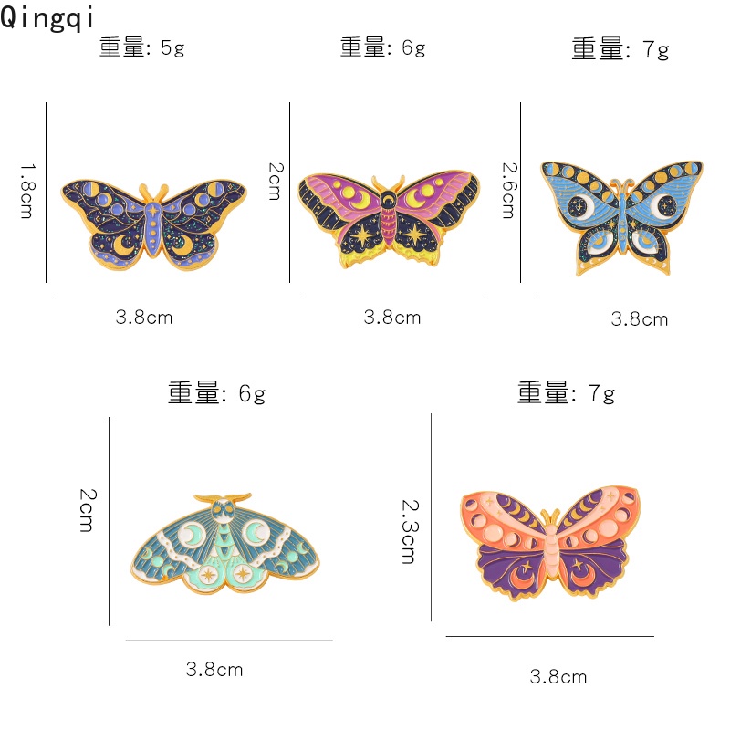 Trâm cài áo Miss Zoe hình bướm/ mặt trăng/ côn trùng độc đáo dễ thương