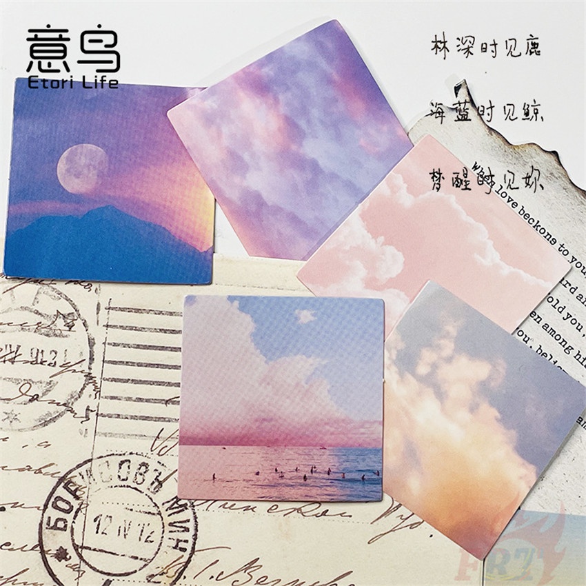 ❉ Hình Dán Đám Mây Và Sao Biển ❉ Hộp 45 Miếng Dán Sticker Trang Trí Sổ Lưu Niệm