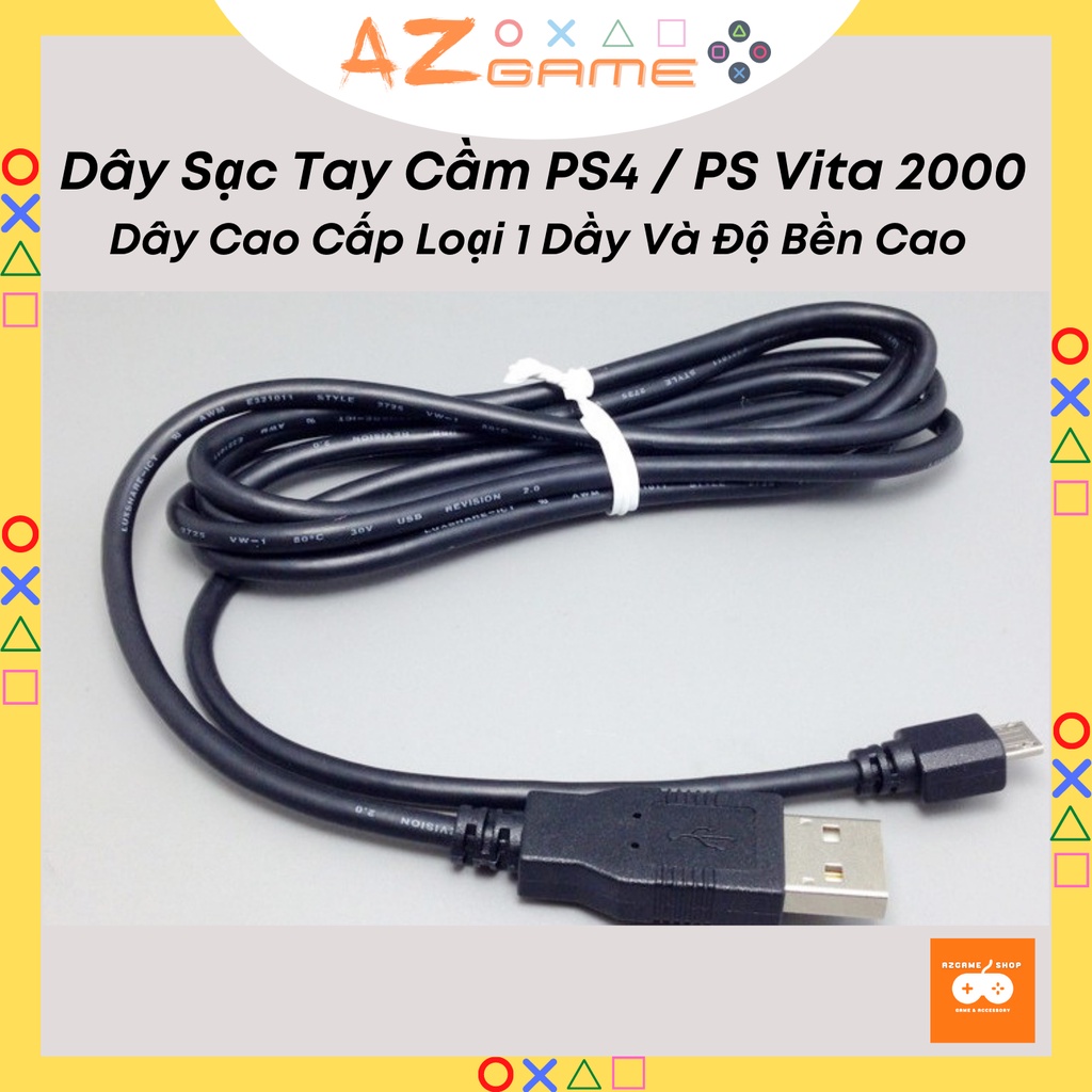 Dây Cáp Sạc USB Tay Cầm PS4, PS Vita 2000 Dây Cao Cấp Loại 1