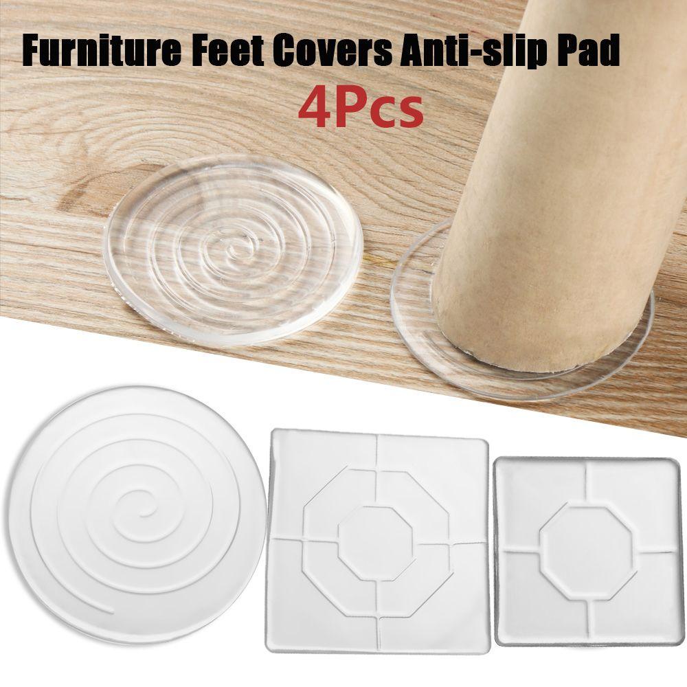 Bộ 4 Miếng Đệm Silicone Lót Sàn Chống Trượt &amp; Mòn