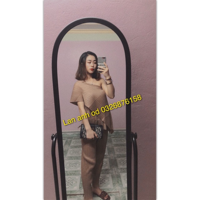 [ORDER] ẢNH THẬT Ở CUỐI Set áo lệch vai - quần ống xuông 3 màu nâu-xám-hồng mặc hè cực mát mà siêu chanh xả luôn ạ🌼🌼🌼 | BigBuy360 - bigbuy360.vn