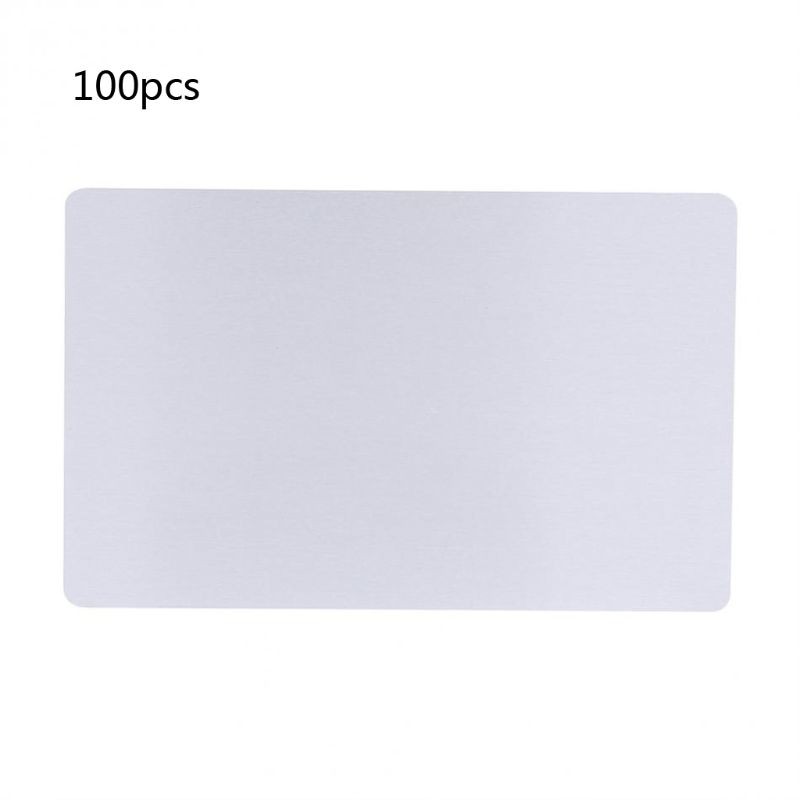 Set 100 tấm danh thiếp trống DIY tùy chỉnh hợp kim nhôm mịn khắc lên được dành cho đi làm