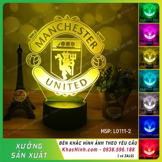Đèn Logo CLB BÓNG ĐÁ MANCHESTER UNITED - Đèn Logo CLB MU, Đèn led đổi màu kèm remote