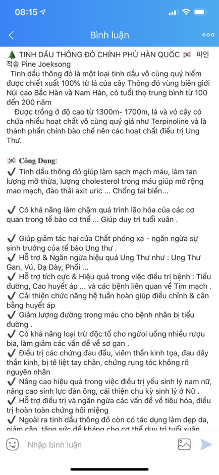 [HÀNG MỚI VỀ] Tinh Dầu Thông Đỏ Chính Phủ Pine Joeksong Hàn Quốc