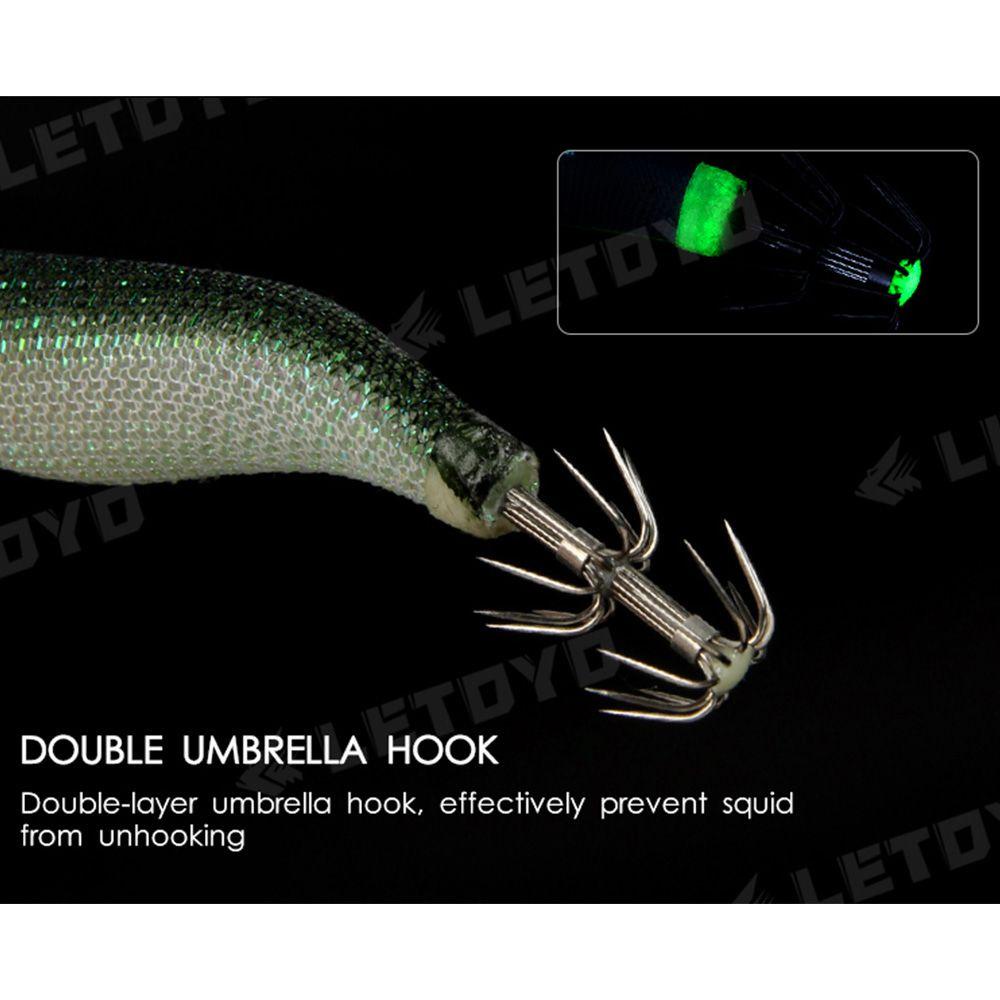 Móc Câu Cá Hình Mực Dệt 1.5Mm Chuyên Dụng# Mồi Câu Cá Giả Hình Tôm Dạ Quang 9.3cm 7.0g