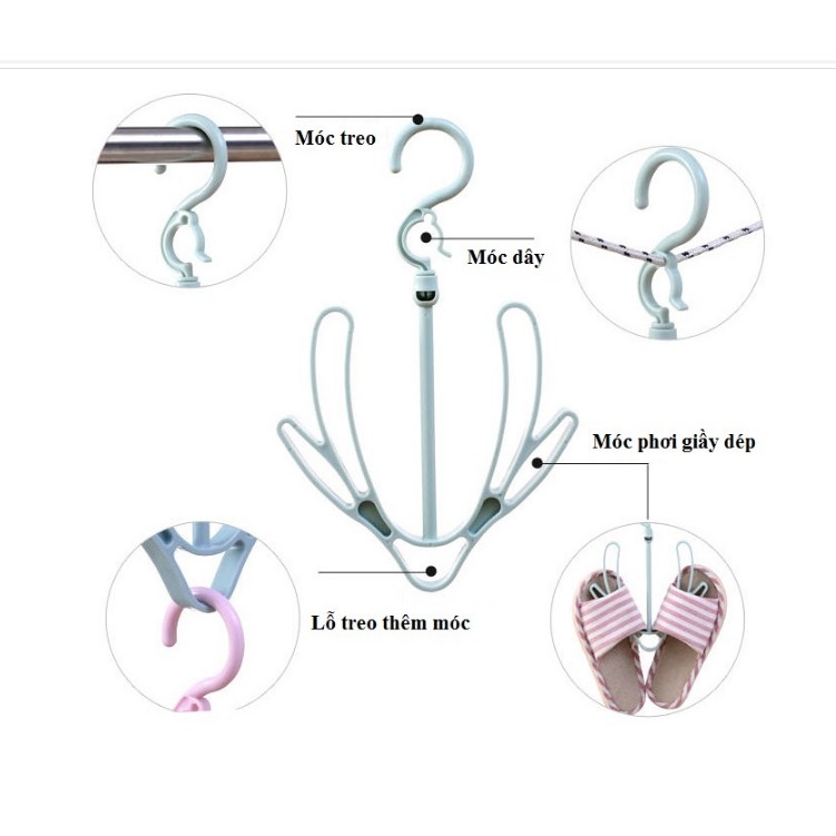 Móc phơi giày dép, móc treo giầy dép quần áo đa năng