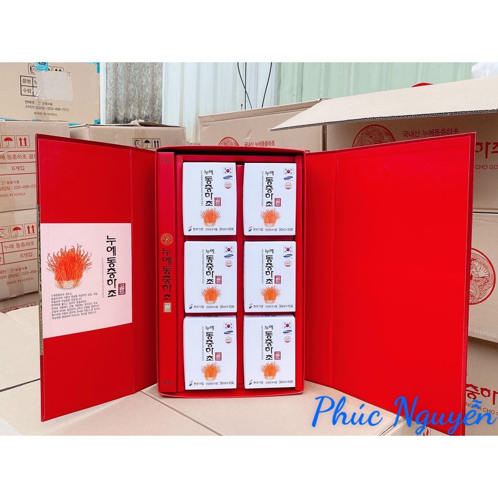 Nước Đông Trùng Hạ Thảo Hộp Đỏ Dongchunghacho Hàn Quốc Hộp 60 Gói x 30ml, Tăng Cường Đề Kháng Và Ổn Định Huyết Áp