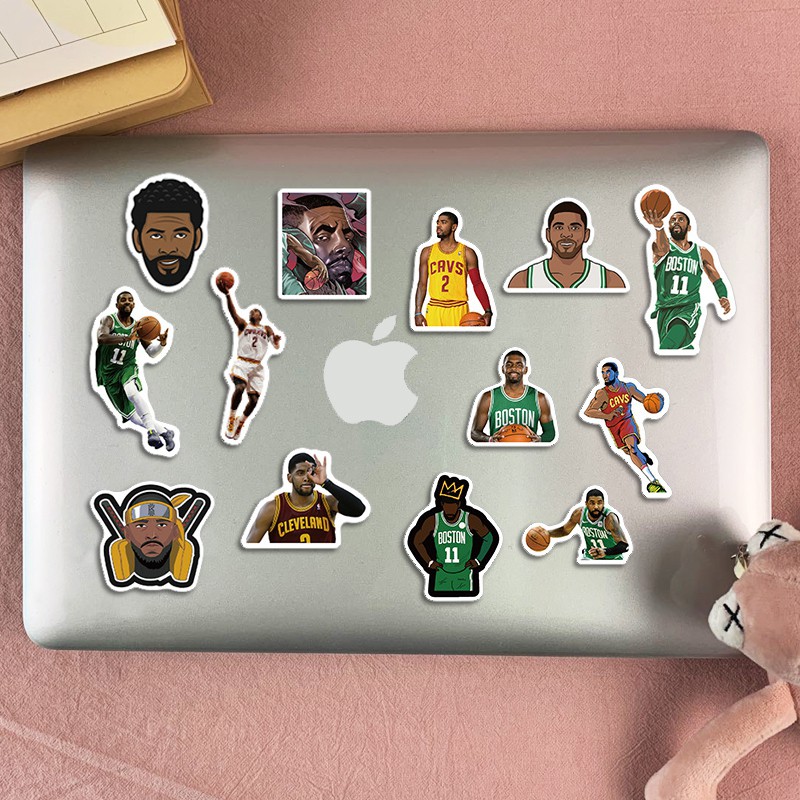 Sticker Bóng Rổ 50 Hình Dán Decal Logo Kyrie Irving Chất Liệu PVC Chống Nước Tiện Dụng Dán Xe Laptop Mũ Bảo Hiểm