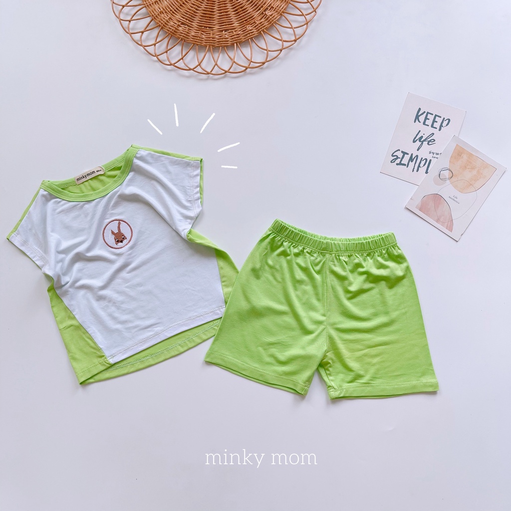 (8-30kg)Bộ thun lạnh Minky mom cánh dơi phối hình thêu style new 2022 cho bé(ảnh thật)