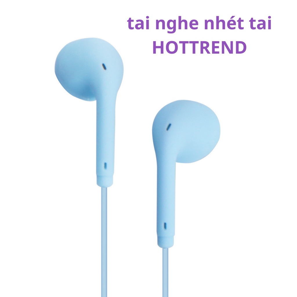 Tai nghe có dây nhét tai BOMAN có mic âm thanh êm nhiều màu sắc Macaron HOTTREND  độc lạ jack cắm 3.5mm cho điện thoại