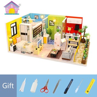 Nhà Búp Bê Gỗ DIY - Simple Life M043 ( Tặng Kèm Keo + Dụng Cụ 5 Món )