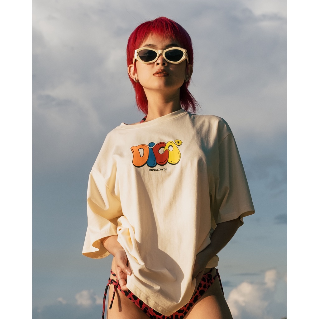 Áo thun DirtyCoins Multicolor Typo T-shirt - Cream