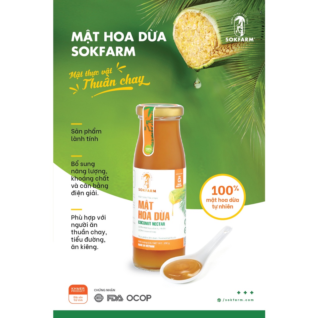 Mật hoa dừa 250g thuần chay, thuần thực vật