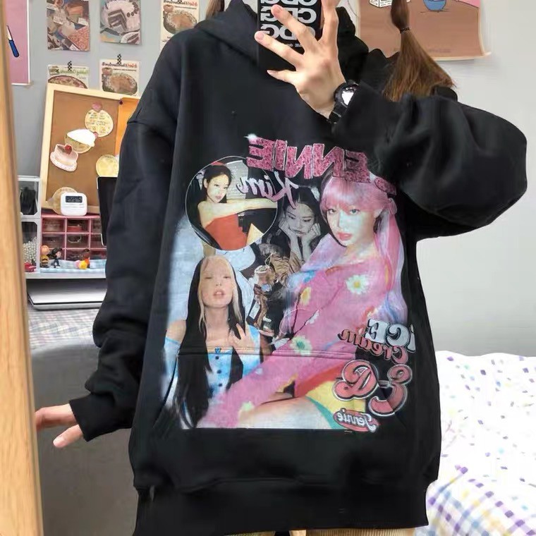 <M-2XL> ÁO HOODIE FORM RỘNG HÌNH JENNIE BLACKPINK SIÊU XINH - ORDER 10 NGÀY | BigBuy360 - bigbuy360.vn