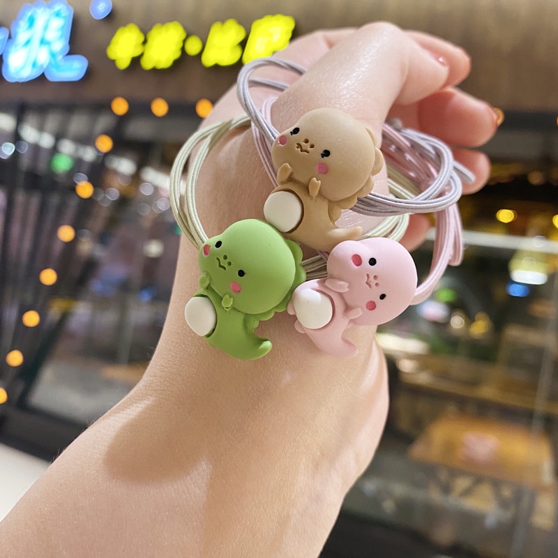 Dây Cột Tóc Hình Khủng Long Nhỏ Dễ Thương Phong Cách Hàn Quốc Cho Nữ