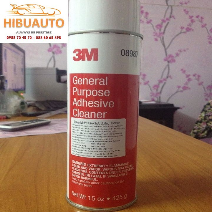 Dung Dịch Tẩy Keo, Nhựa Đường, Decal, Nhãn Dán 3M General Adhesive Cleaner 08987 | HIBUAUTO