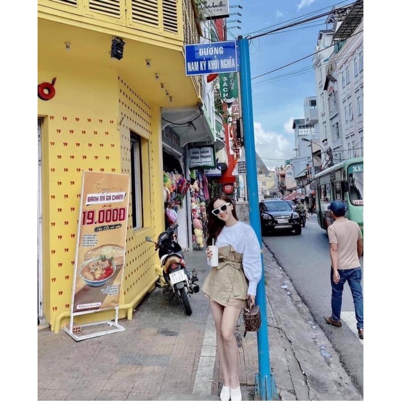 ÁO KIỂU PHỐI KAKI THẮT NƠ KOREA STYLE