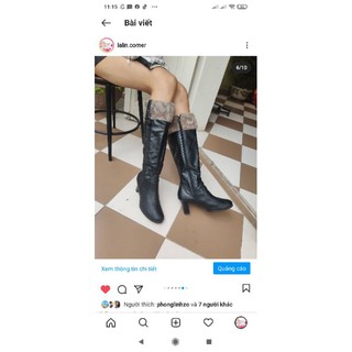 Boots gối da thật