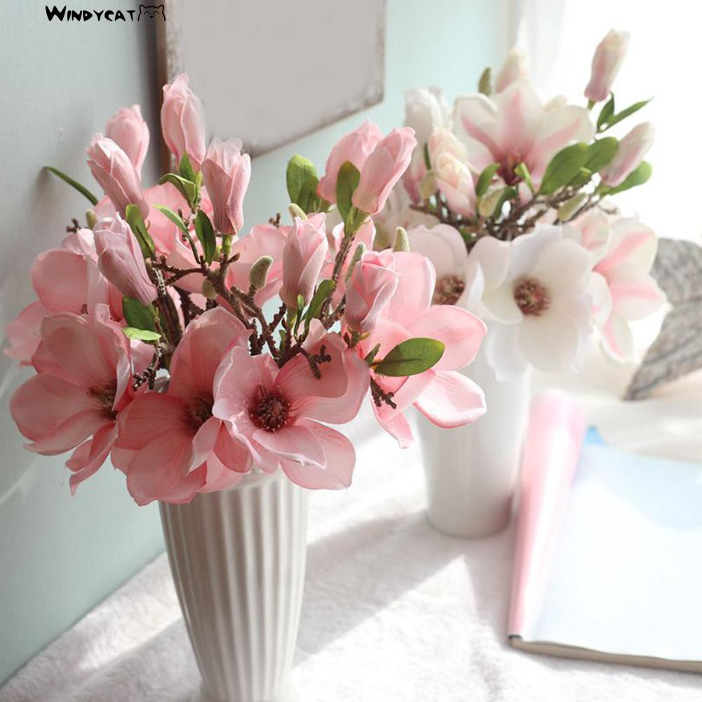 【NEW】【HOT】Artificial Magnolia Fake Flower Bud Bridal Wedding Home Cafe Store Decor