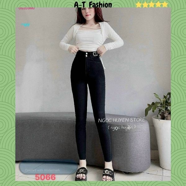 Quần jean nữ lưng cao co giãn ❤️A-T Fashion❤️ Quần bò cạp cao bigsize skinny jeans tôn dáng - QJNU5066