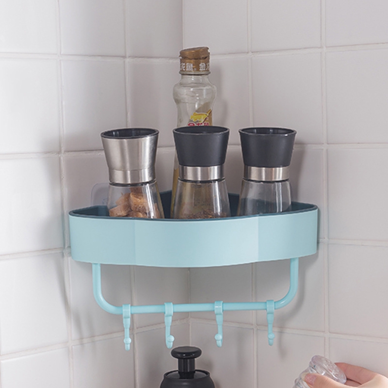 Giá đựng đồ đa chức năng gắn phòng tắm nhà bếp hình tam giác thiết kế thoát nước tiện dụng