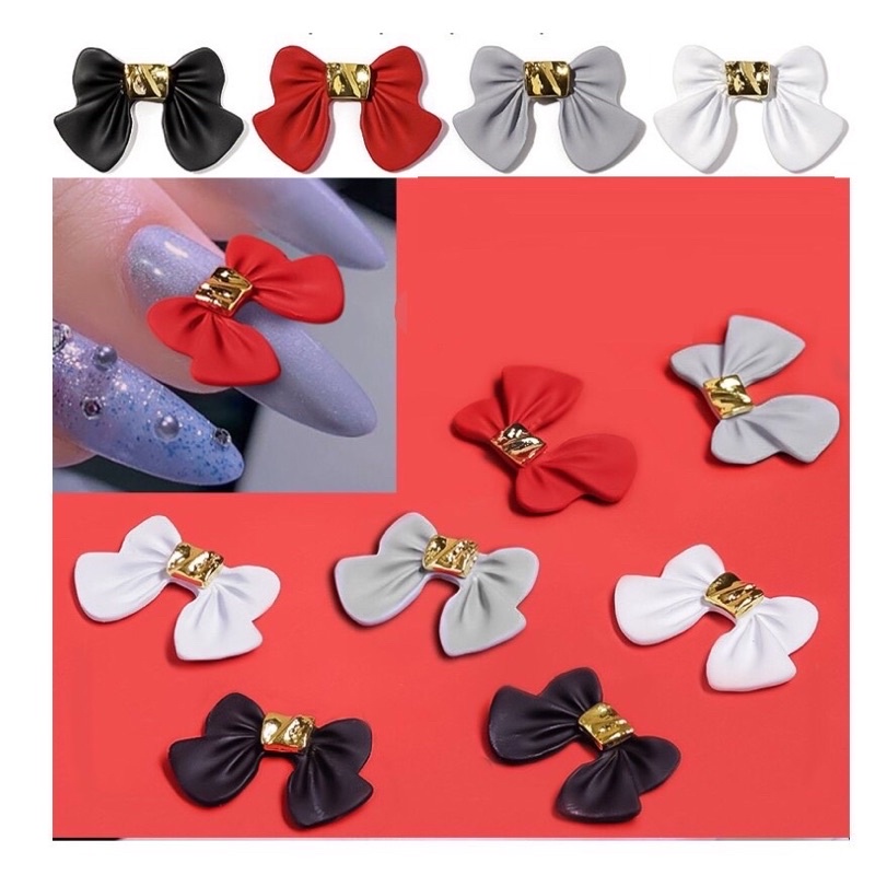 Charm Nơ Nail, phụ kiện trang trí móng tay