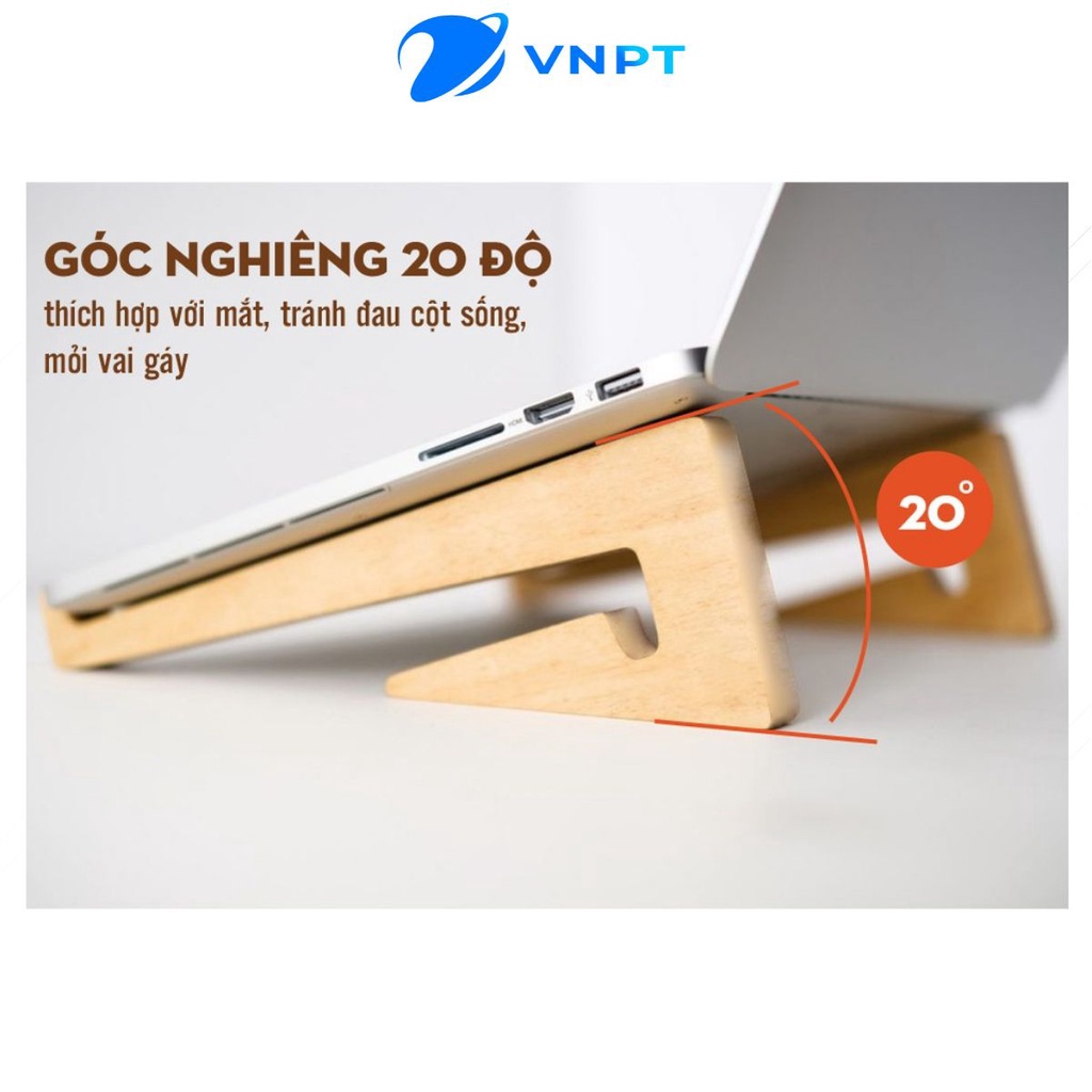 Giá Đỡ, Kệ Tản Nhiệt ❤️ Cho Laptop, MacbOOk Bằng Gỗ Thông Tự Nhiên - Loại 1 Tầng