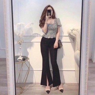 QBEO050b - Quần ống loe xẻ gấu cho người béo mập, mũm mĩm bigsize che bụng mỡ cho người từ 40kg - 130kg