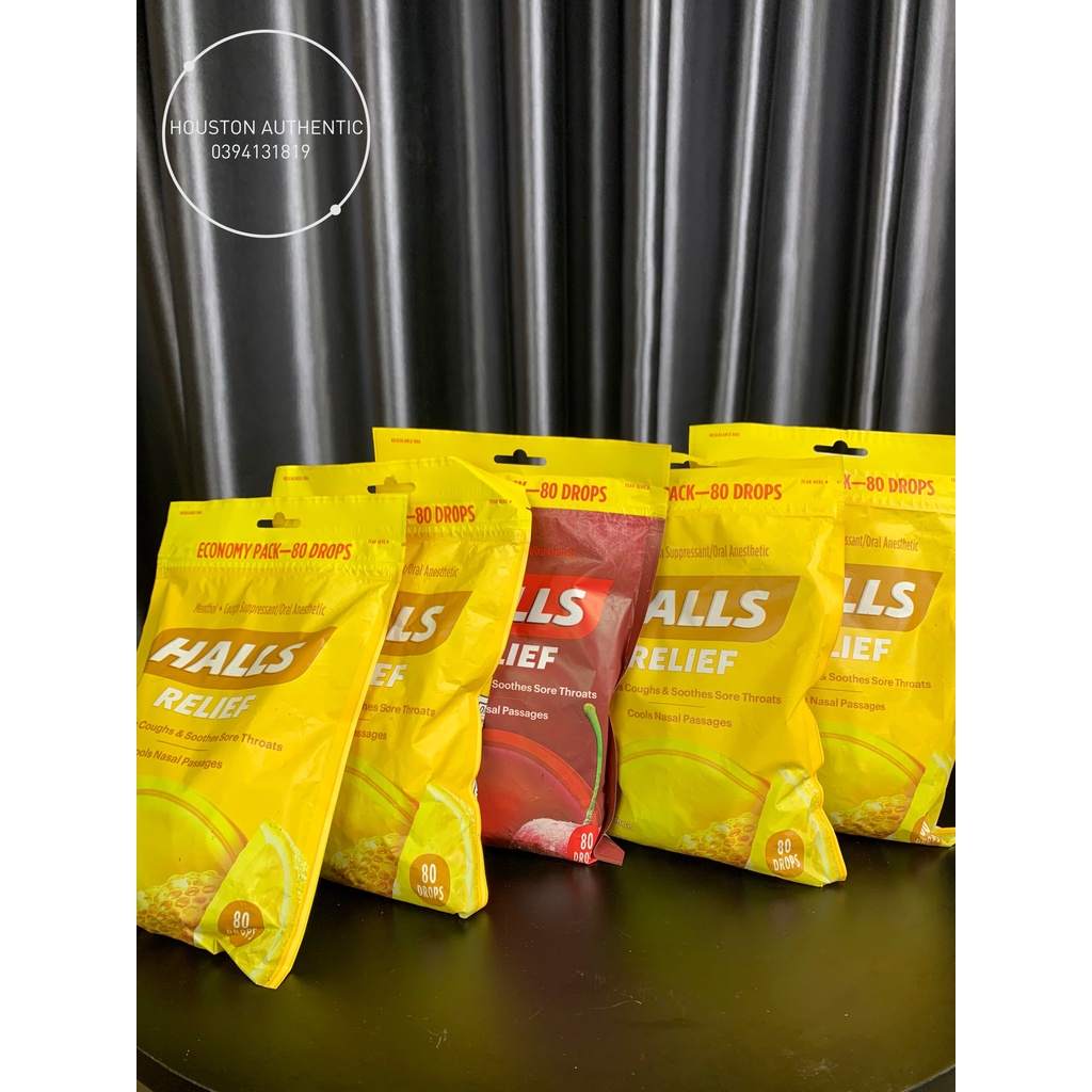 Kẹo ngậm ho Halls Cough Drops Mỹ _Live mua hàng tại Mỹ