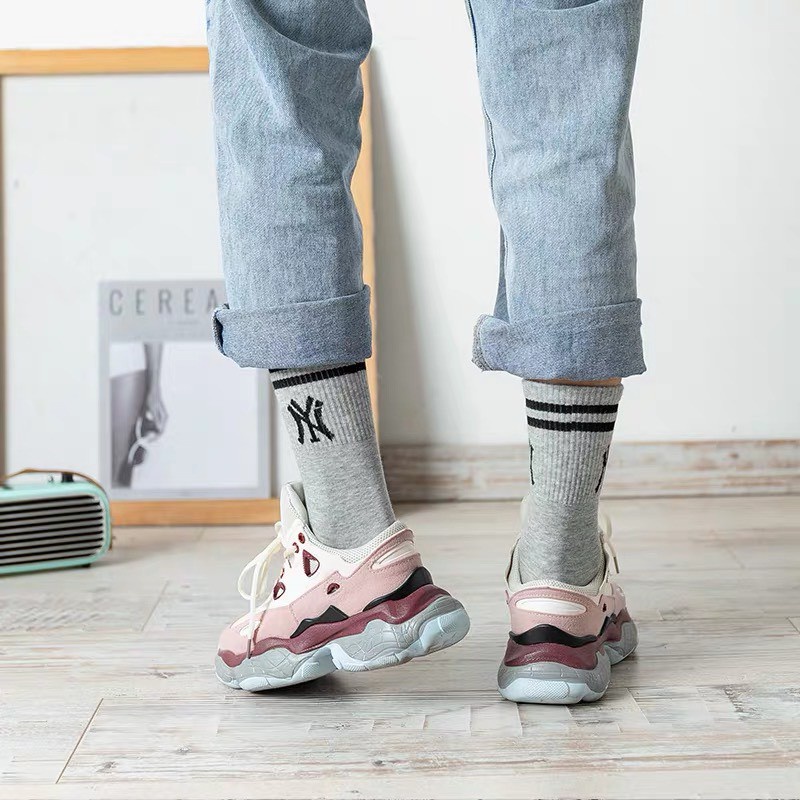 Tất cổ cao，Vớ thể thao cotton cổ cao thời trang đơn giản dành cho nam và nữ