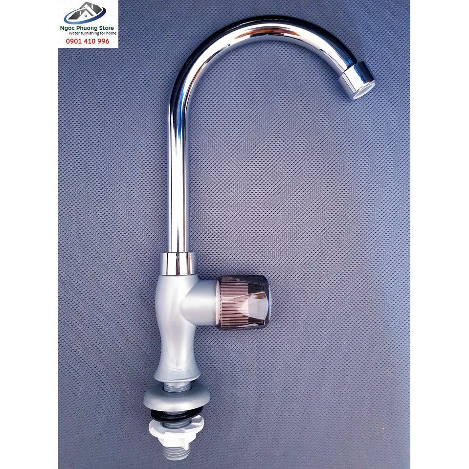 Vòi rửa chén âm bồn WATERTEC MALAYSIA kiểu tay vặn, ống Inox - Mã WT0012