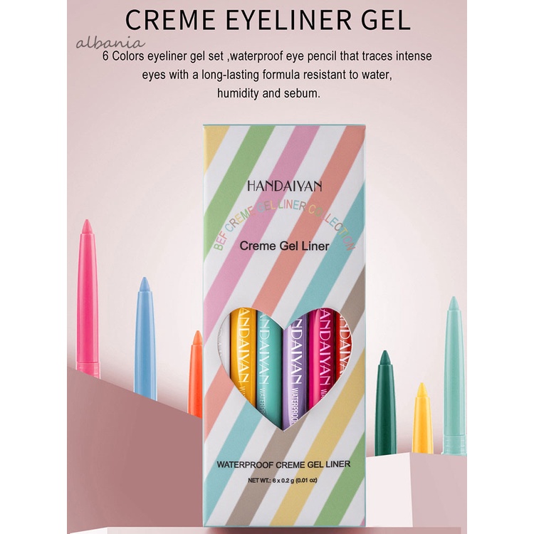 Bút kẻ mắt dạng gel chống nước 6 màu thời trang cho nữ | BigBuy360 - bigbuy360.vn