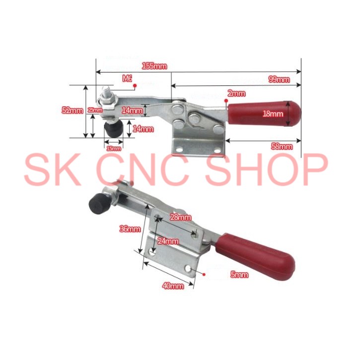 Kẹp phôi lớn cán đỏ - sập thẳng -SK CNC SHOP