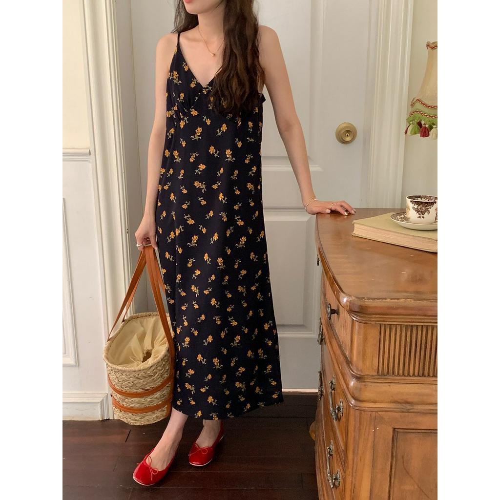 Đầm Hoa Hai Dây Dáng Dài Vừa Vặn 61712