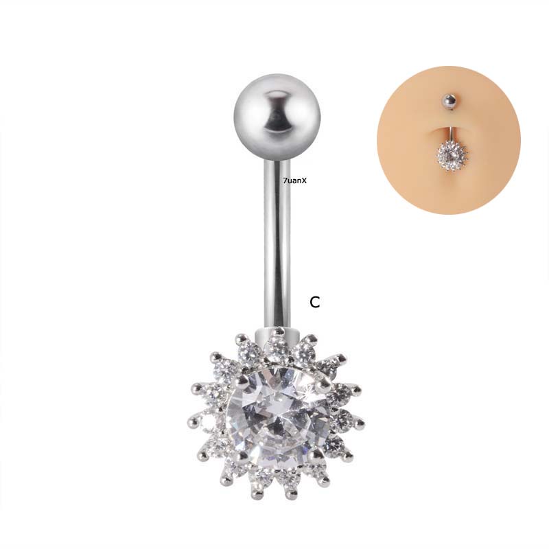 Khuyên rốn bằng thép không gỉ 14g