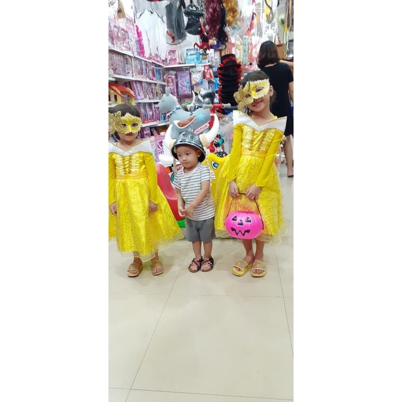 Bộ váy Belle Người đẹp và quái vật cho bé 3-6 tuổi hóa trang trung thu, Halloween