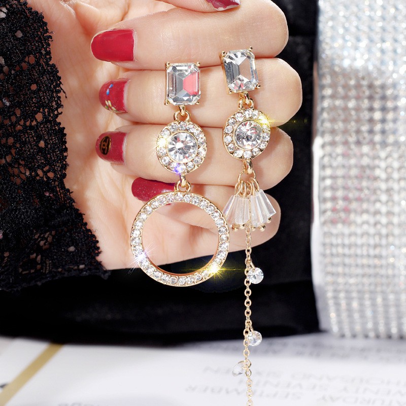 Khuyên tai nữ thiết kế sang trọng hạt đá mẫu 01 thiết kế thời trang Hàn Quốc