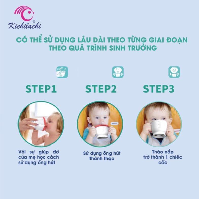 Cốc tập uống 3 giai đoạn giúp bé tập hút từ 6m