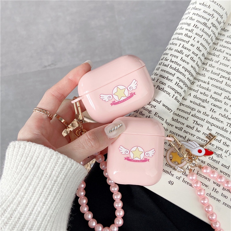 Vỏ Bảo Vệ Hộp Sạc Tai Nghe Airpods Pro 1/2 Kết Nối Bluetooth Không Dây Màu Hồng Nhạt
