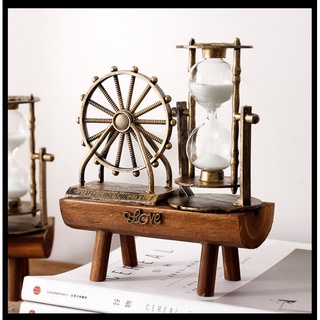 Mô hình đồng hồ cát KỆ GỖ trang trí phong cách cổ điển sang trọng