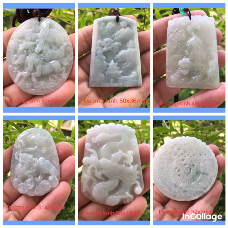 mặt dây chuyền NGỌC CẢM THẠCH (jade) tự nhiên 100% không sử lý