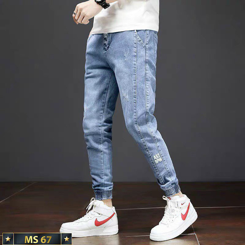 Quần jean nam dài bo chun chân mẫu mới hót trend thời trang 2022
