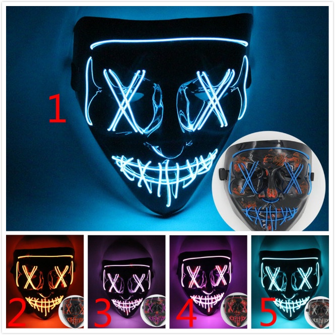 Mặt nạ dạ quang nhiều màu sắc hóa trang Halloween