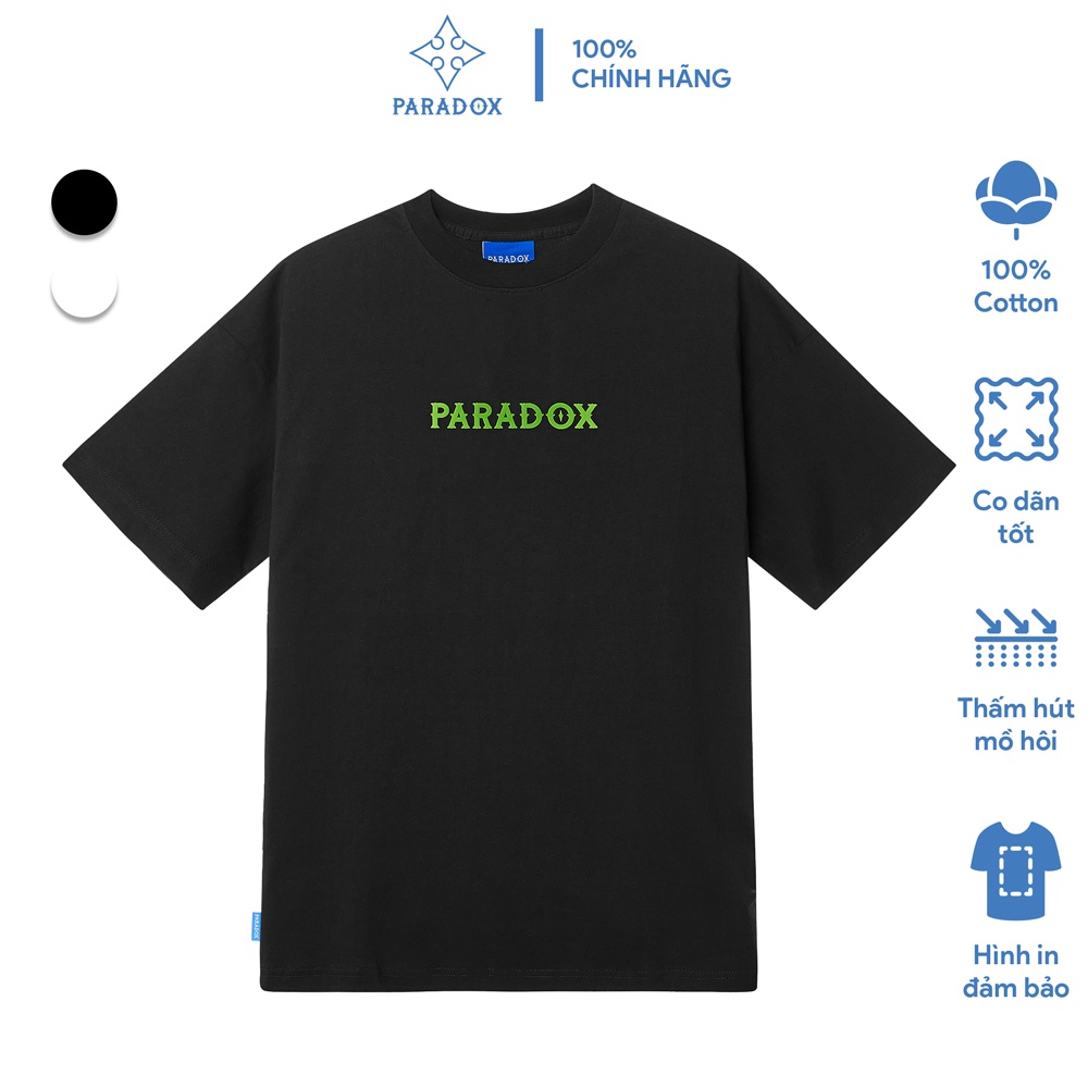 Áo thun form rộng Paradox tay lỡ - Unisex - In hình - SUPERIOR GRASSY TEE - Đen, Trắng