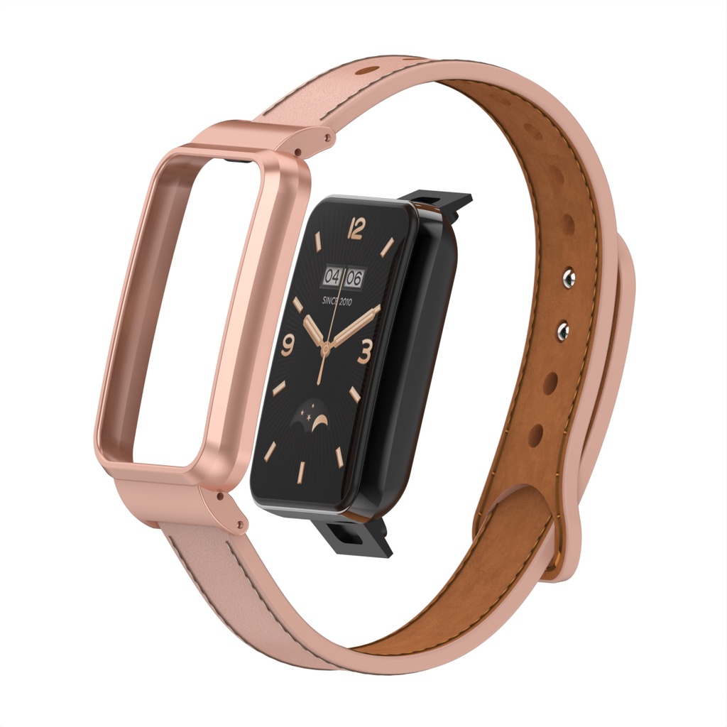 Dây Đeo Thay Thế Chất Liệu Da Và Kim Loại Cho Xiaomi Mi Band 7 pro Xiaomi miband 7pro
