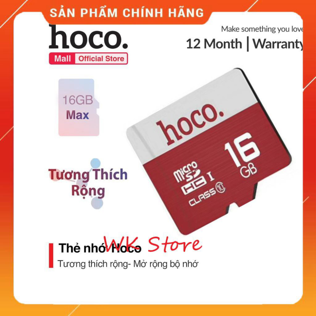 Thẻ nhớ Hoco 16Gb Class 10 tốc độ cao (hàng chính hãng, BH 1 năm) Puki shop | BigBuy360 - bigbuy360.vn