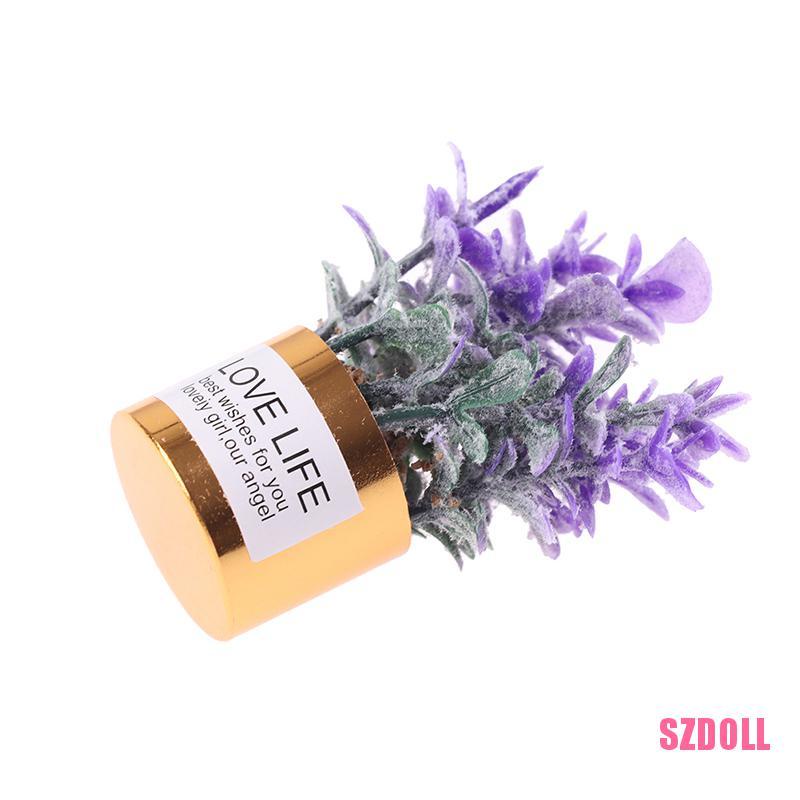 1 Chậu Hoa Oải Hương Mini Bằng Sắt Tỉ Lệ 1:12 Trang Trí Nhà Búp Bê/Tiểu Cảnh/Vườn