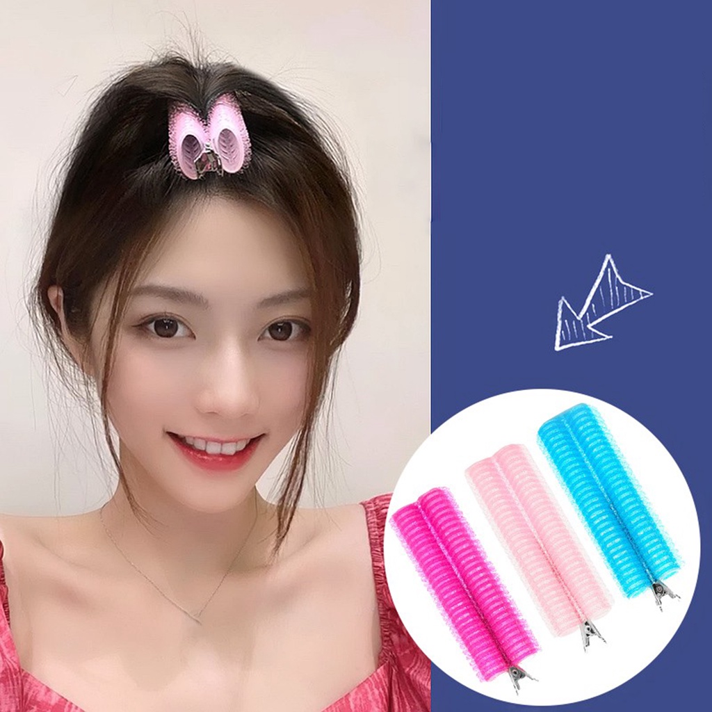 [Hàng mới về] Kẹp tóc mái dạng lô uốn xoăn nhẹ tự dính an toàn chuyên nghiệp cho nữ